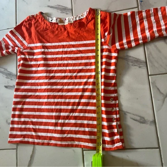 Maeve Orange and White Long Sleeve Tee - Picture 11 of 12